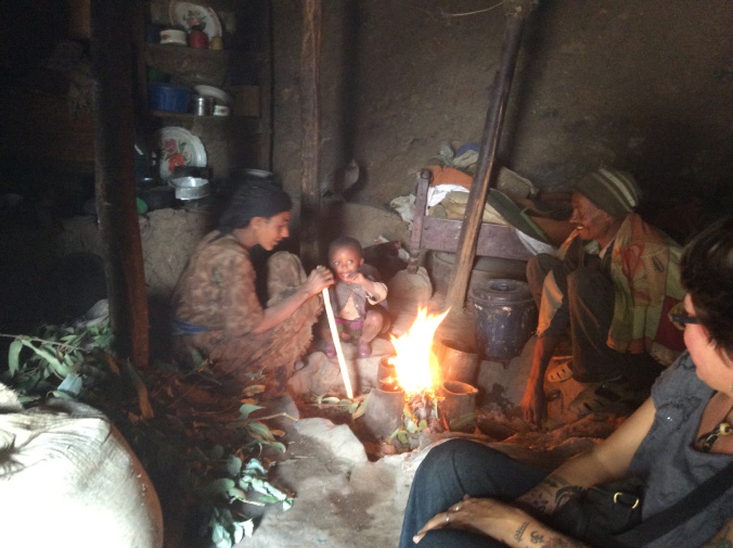 A farm house near the road.
